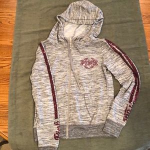 Pink zip-up sweatshirt